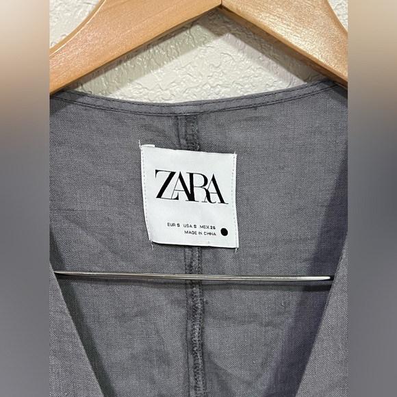 NEW condition ZARA LILLIAN GREY LINEN OVERSIZED JUMPSUIT S - Picture 5 of 12